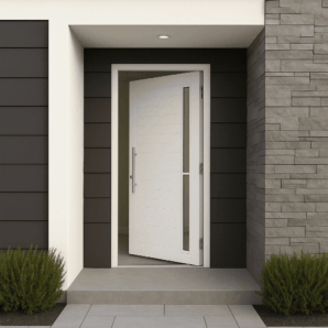 Porta Lambril Branco com Visor Lateral 210x120