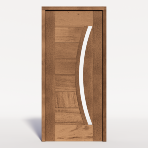 Porta Angelim Pedra Alto Padrão Vidro Curvo  210x120